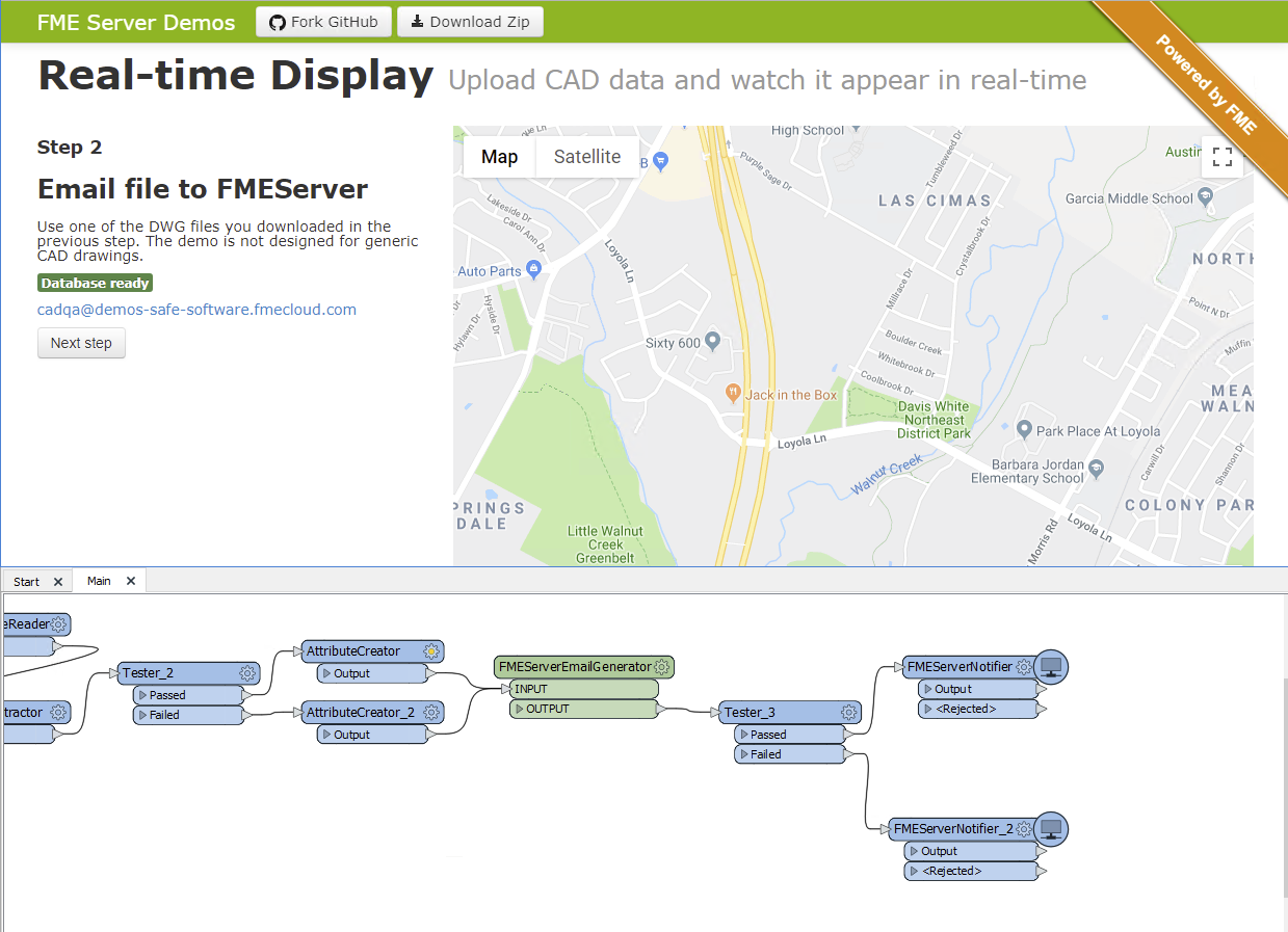 Real-time data display example